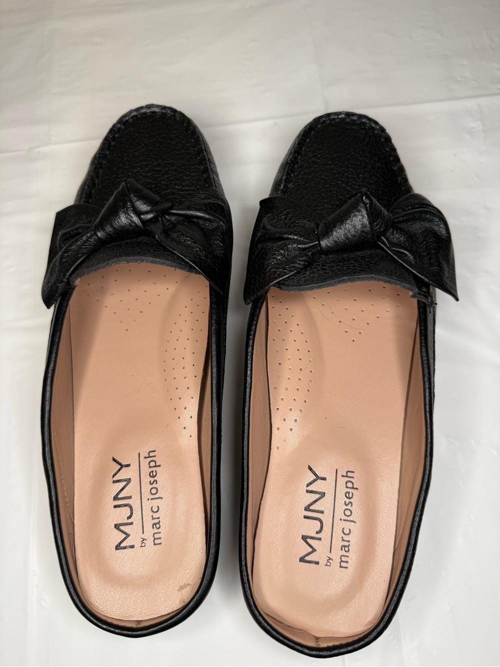 MJNY by Marc Joseph Diane St Black Leather Bow Mules 7 - Picture 10 of 11